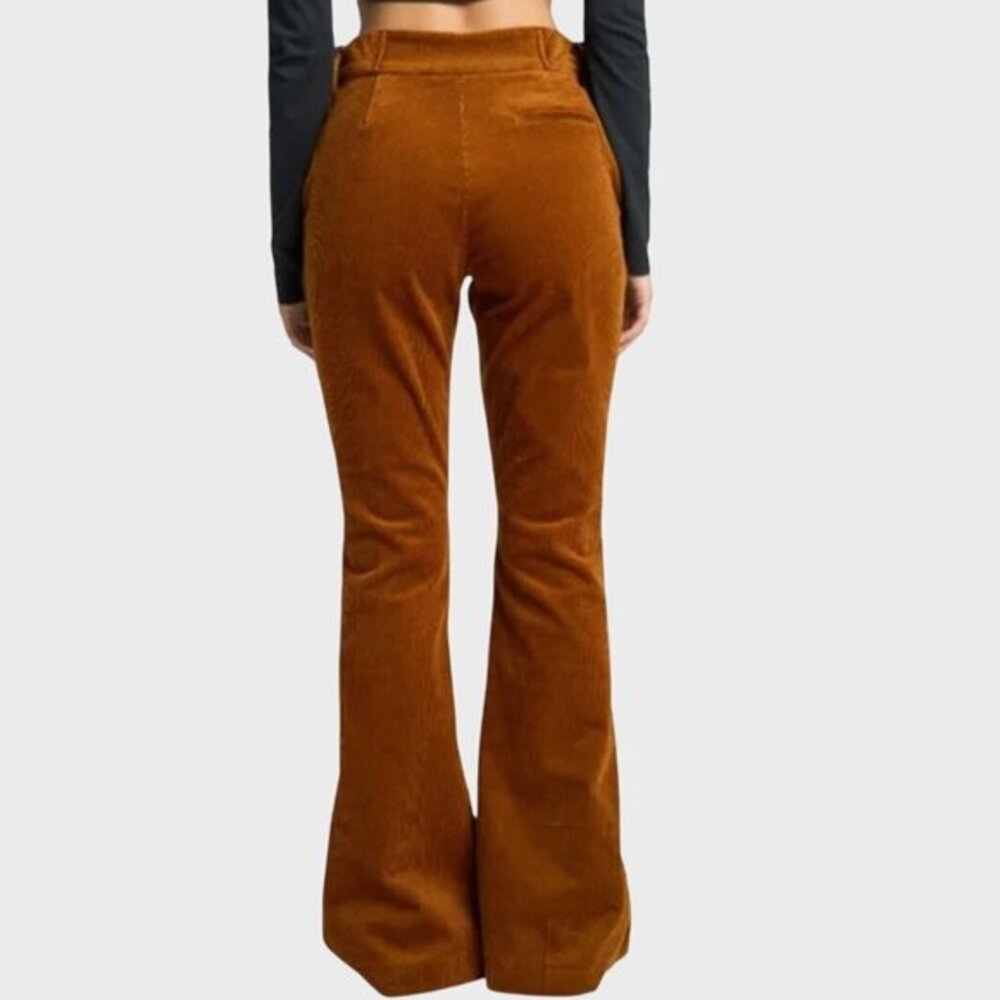LITA by Ciara Corduroy Flared Leg Pants 8 Brown Doe Retro 70s Y2K Fall NWOT - Picture 2 of 13